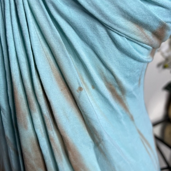 Sky Collection blue tie dye halter maxi Dress w/Turquoise Beading S - Picture 6 of 12